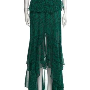 Misa Los Angeles Teal High Low Skirt